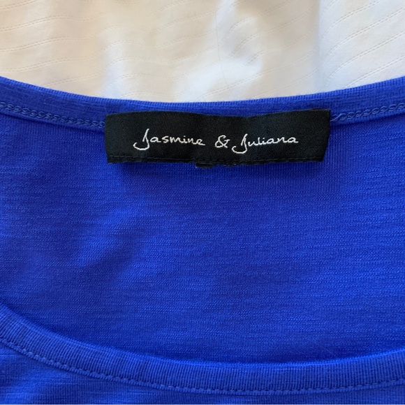 Jasmine & Juliana Blue Cold Shoulder Tunic Top - Picture 7 of 12